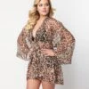 Unique Vintage 1970s Brown Leopard Coverup