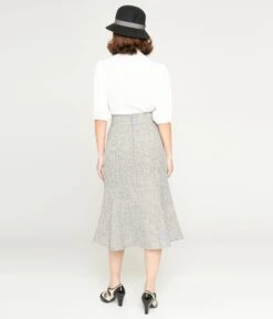 Unique Vintage Beige & Baby Blue Tweed Tina Trumpet Skirt -New Dress Store unique vintage beige baby blue tweed tina trumpet skirt 828504