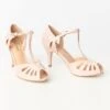 Unique Vintage Beige Patent Leatherette T-Strap Everly Pumps