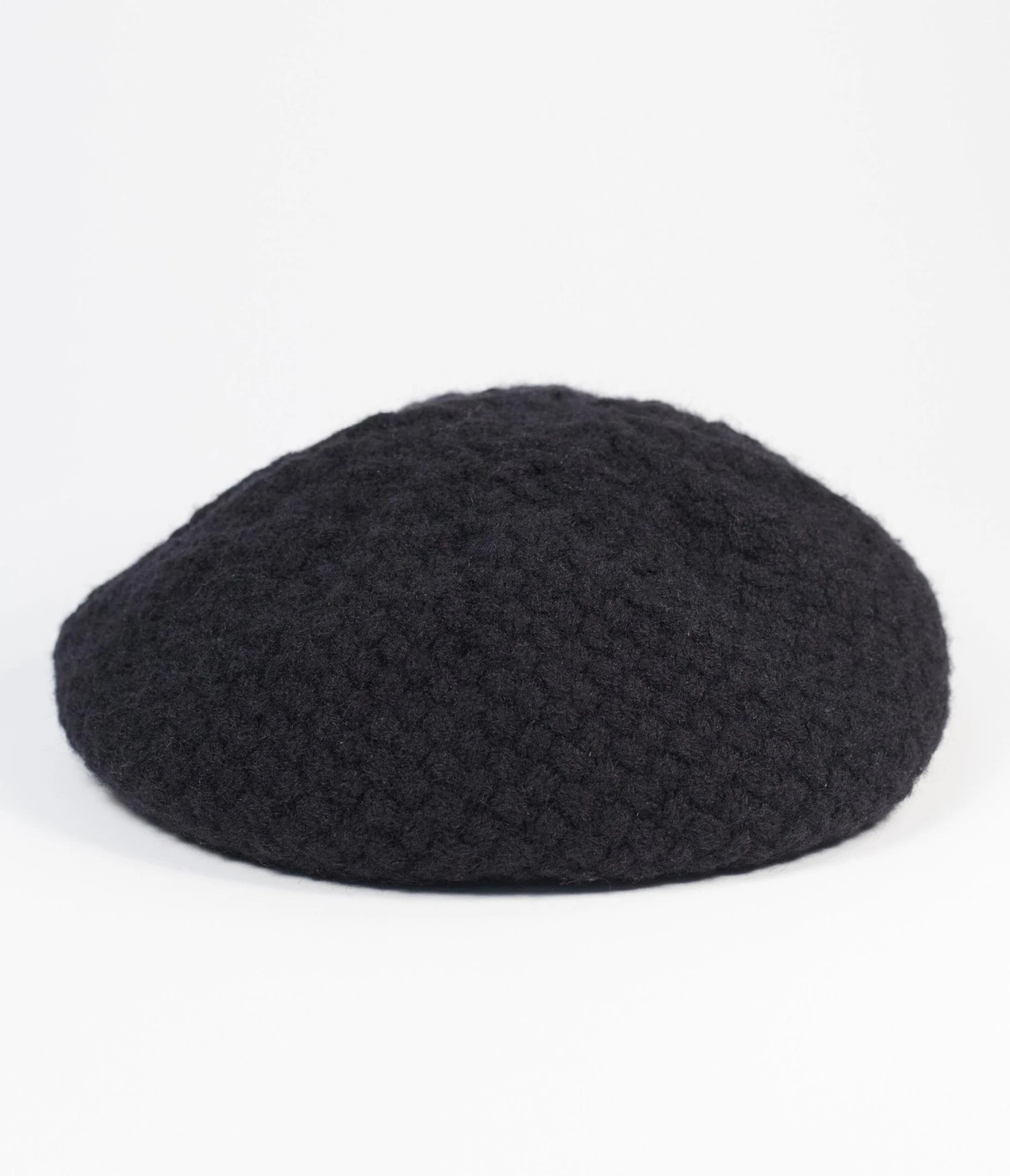 Unique Vintage Black Basketweave Adieu Beret 2 Unique Vintage Black Basketweave Adieu Beret - Image 2