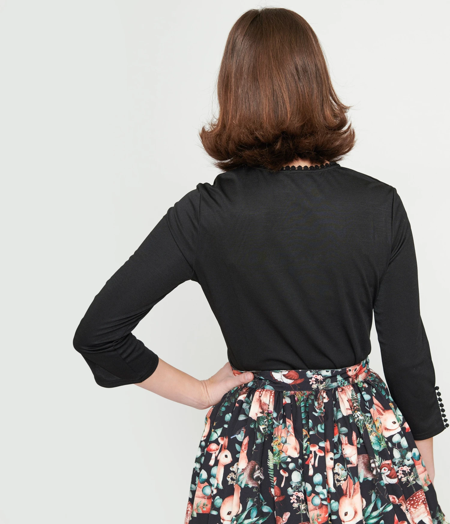 Unique Vintage Black Cutout Neck Tie Top 3 Unique Vintage Black Cutout Neck Tie Top - Image 3