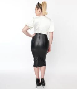 Unique Vintage Black Faux Leather Sailor Sierra Pencil Skirt 8 Unique Vintage Black Faux Leather Sailor Sierra Pencil Skirt -New Dress Store unique vintage black faux leather sailor sierra pencil skirt 885196