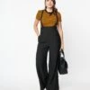 Unique Vintage Black High Waist Suspender Pants