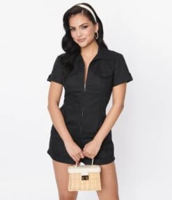 Unique Vintage Black Mia Romper -New Dress Store unique vintage black mia romper 632922