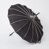 Unique Vintage Black & Polka Dot Tan Princess Pagoda Umbrella