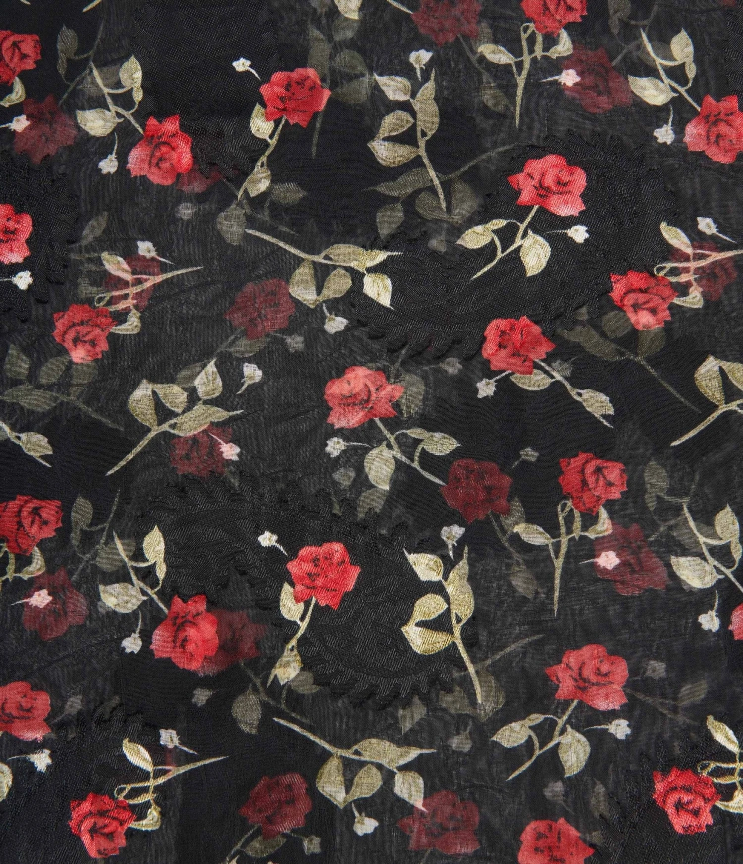 Unique Vintage Black & Red Roses Hair Scarf 3 Unique Vintage Black & Red Roses Hair Scarf - Image 3