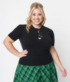 Unique Vintage Black Satin Bow Cutout Sweater -New Dress Store unique vintage black satin bow cutout sweater 470169