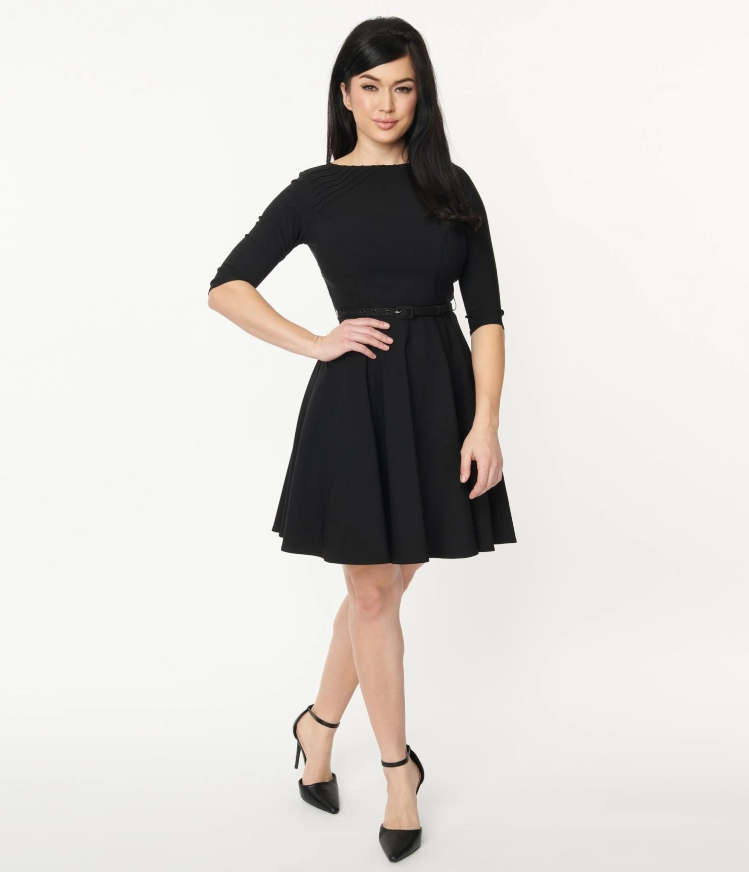 Unique Vintage Black Stephanie Fit & Flare Dress 1 Unique Vintage Black Stephanie Fit & Flare Dress