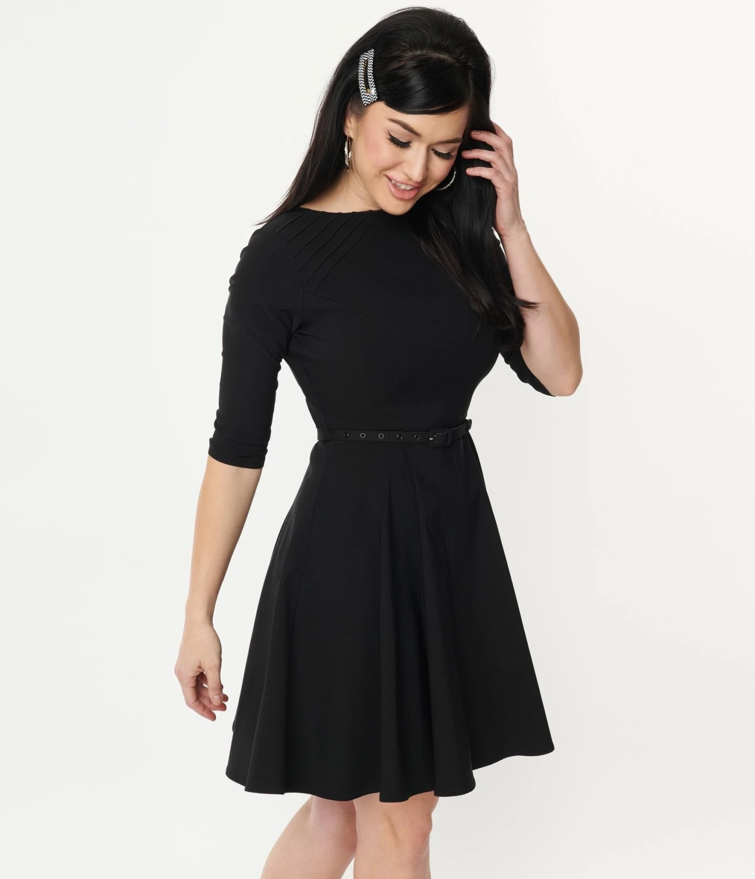 Unique Vintage Black Stephanie Fit & Flare Dress 3 Unique Vintage Black Stephanie Fit & Flare Dress - Image 3