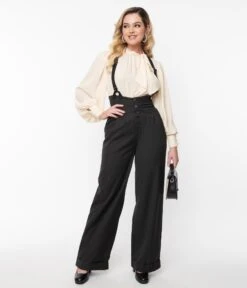 Unique Vintage Black Thelma Suspender Pants 9 Unique Vintage Black Thelma Suspender Pants -New Dress Store unique vintage black thelma suspender pants 754198