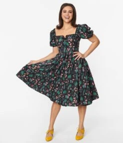 Unique Vintage Black Woodland Creature Button Front Dress 8 Unique Vintage Black Woodland Creature Button Front Dress -New Dress Store unique vintage black woodland creature button front dress 170192