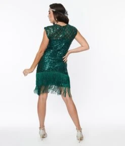 Unique Vintage Emerald Green Sequin Del Mar Flapper Dress 5 Unique Vintage Emerald Green Sequin Del Mar Flapper Dress -New Dress Store unique vintage emerald green sequin del mar flapper dress 910955