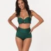 Unique Vintage Forest Green Gilda High Waist Swim Bottoms