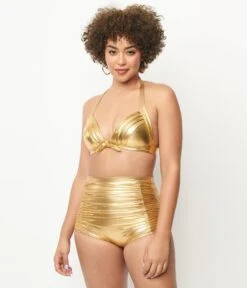 Unique Vintage Gold Monroe Halter Swim Top 9 Unique Vintage Gold Monroe Halter Swim Top -New Dress Store unique vintage gold monroe halter swim top 783321