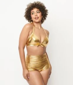 Unique Vintage Gold Monroe Halter Swim Top 8 Unique Vintage Gold Monroe Halter Swim Top -New Dress Store unique vintage gold monroe halter swim top 892226