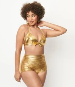 Unique Vintage Gold Monroe Halter Swim Top 7 Unique Vintage Gold Monroe Halter Swim Top -New Dress Store unique vintage gold monroe halter swim top 989362