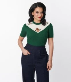 Unique Vintage Green & Ivory Western Floral Embroidered Park City Sweater 10 Unique Vintage Green & Ivory Western Floral Embroidered Park City Sweater -New Dress Store unique vintage green ivory western floral embroidered park city sweater 150563