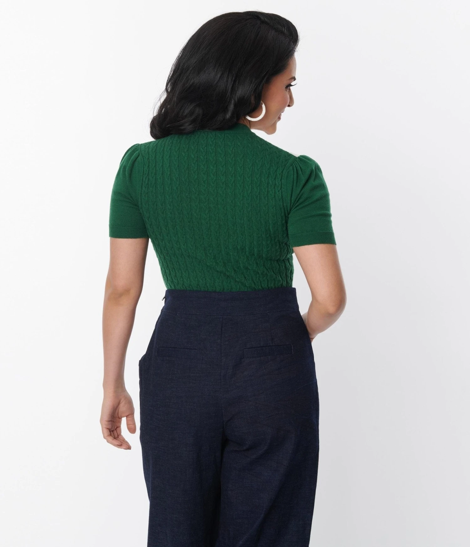 Unique Vintage Green & Ivory Western Floral Embroidered Park City Sweater 3 Unique Vintage Green & Ivory Western Floral Embroidered Park City Sweater - Image 3