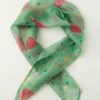 Unique Vintage Green & Sewing Print Hair Scarf