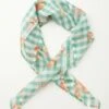 Unique Vintage Green Stripe & Peaches Hair Scarf