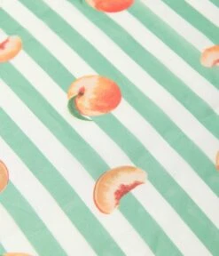 Unique Vintage Green Stripe & Peaches Hair Scarf -New Dress Store unique vintage green stripe peaches hair scarf 868932