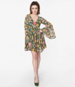 Unique Vintage Hunter Green Floral Empire Waist Dress 9 Unique Vintage Hunter Green Floral Empire Waist Dress -New Dress Store unique vintage hunter green floral empire waist 992383