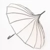 Unique Vintage Ivory & Black Polka Dot Princess Pagoda Umbrella