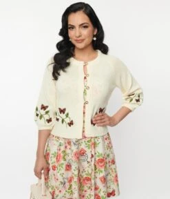 Unique Vintage Ivory Blouson Sleeve Cardigan 8 Unique Vintage Ivory Blouson Sleeve Cardigan -New Dress Store unique vintage ivory blouson sleeve cardigan 548472