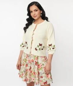 Unique Vintage Ivory Blouson Sleeve Cardigan 9 Unique Vintage Ivory Blouson Sleeve Cardigan -New Dress Store unique vintage ivory blouson sleeve cardigan 878068