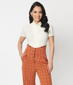 Unique Vintage Ivory Tie Neck Button Blouse 8 Unique Vintage Ivory Tie Neck Button Blouse -New Dress Store unique vintage ivory tie neck button blouse 182234