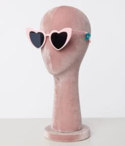 Unique Vintage Light Pink Heart Sunglasses -New Dress Store unique vintage light pink heart sunglasses 632707
