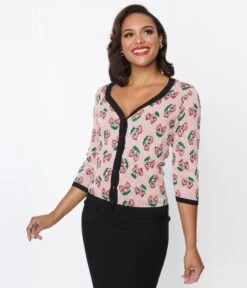 Unique Vintage Pink & Cherry Hearts Cardigan -New Dress Store unique vintage pink cherry hearts cardigan 438758
