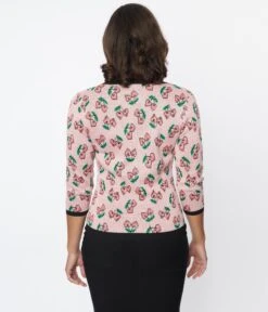 Unique Vintage Pink & Cherry Hearts Cardigan -New Dress Store unique vintage pink cherry hearts cardigan 953208