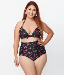 Unique Vintage Plus Size Black & Hot Pink Cherry Pin Dot Monroe Swim Bottom 10 Unique Vintage Plus Size Black & Hot Pink Cherry Pin Dot Monroe Swim Bottom -New Dress Store unique vintage plus size black hot pink cherry pin dot monroe swim bottom 391196