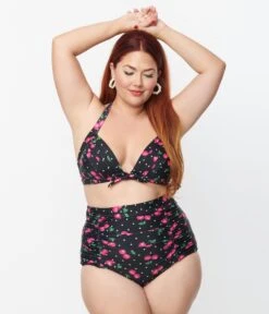 Unique Vintage Plus Size Black & Hot Pink Cherry Pin Dot Monroe Swim Bottom 9 Unique Vintage Plus Size Black & Hot Pink Cherry Pin Dot Monroe Swim Bottom -New Dress Store unique vintage plus size black hot pink cherry pin dot monroe swim bottom 457540