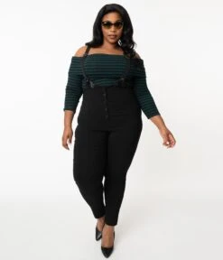 Unique Vintage Plus Size Black Moorehead Skinny Suspender Pants 9 Unique Vintage Plus Size Black Moorehead Skinny Suspender Pants -New Dress Store unique vintage plus size black moorehead skinny suspender pants 572642