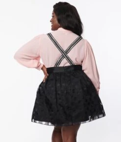 Unique Vintage Plus Size Black Polka Dot Tulle Suspender Mini Skirt 8 Unique Vintage Plus Size Black Polka Dot Tulle Suspender Mini Skirt -New Dress Store unique vintage plus size black polka dot tulle suspender mini skirt 572073