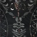 Unique Vintage Plus Size Black & Silver Sequin Sleeveless Fringe Flapper Dress 6 Unique Vintage Plus Size Black & Silver Sequin Sleeveless Fringe Flapper Dress - Image 6