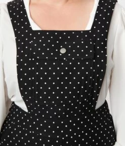 Unique Vintage Plus Size Black & White Pin Dot Skinny Leg Overalls 7 Unique Vintage Plus Size Black & White Pin Dot Skinny Leg Overalls -New Dress Store unique vintage plus size black white pin dot skinny leg overalls 376300