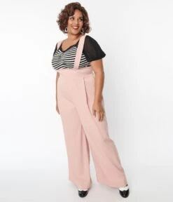 Unique Vintage Plus Size Blush Rochelle Suspender Pants 10 Unique Vintage Plus Size Blush Rochelle Suspender Pants -New Dress Store unique vintage plus size blush rochelle suspender pants 938663
