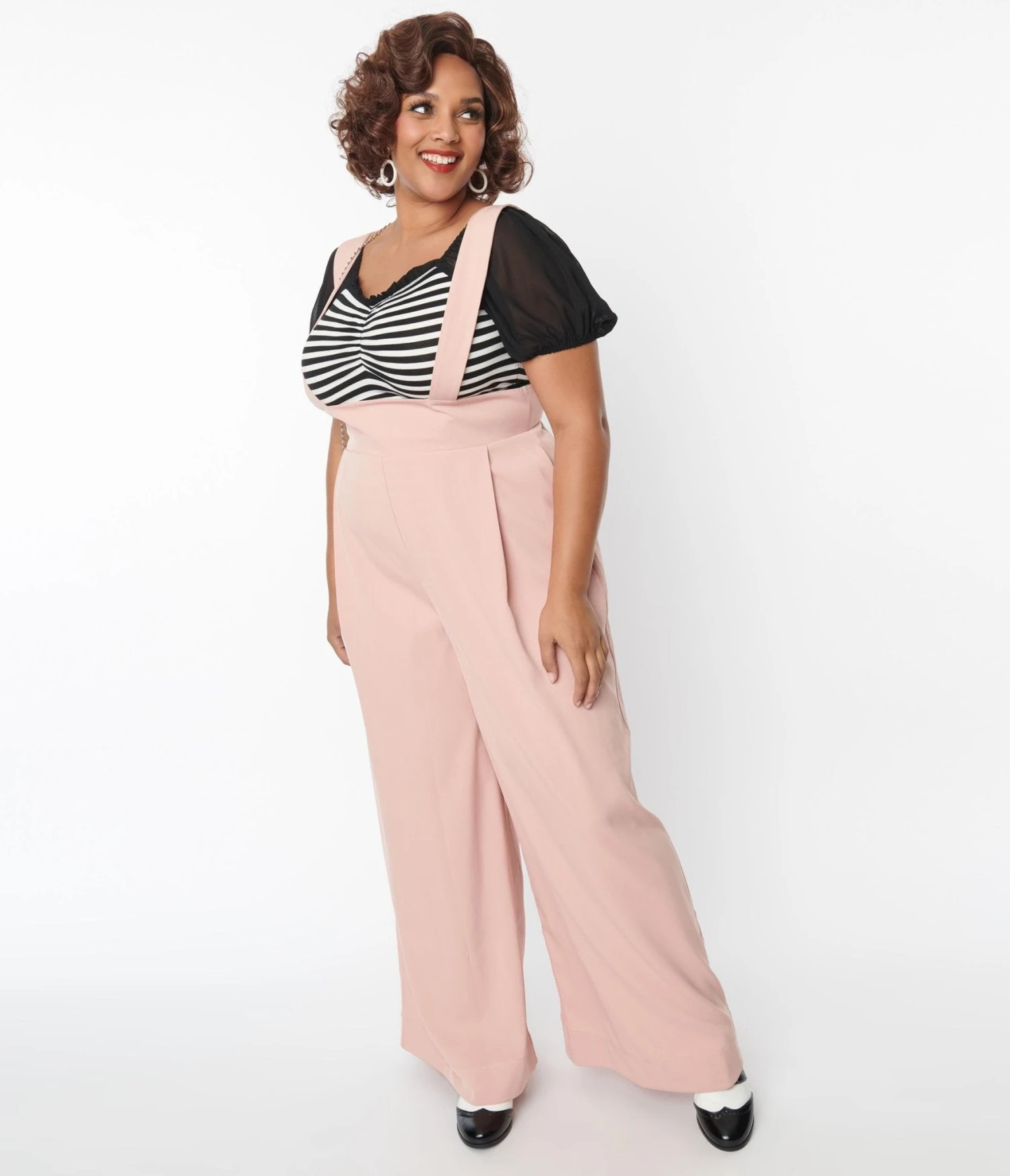 Unique Vintage Plus Size Blush Rochelle Suspender Pants 5 Unique Vintage Plus Size Blush Rochelle Suspender Pants - Image 5