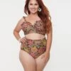 Unique Vintage Plus Size Kaleidoscope Floral Cape May Swim Bottoms
