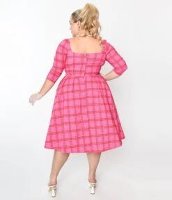 Unique Vintage Plus Size Pink & Red Plaid Lamar Swing Dress 5 Unique Vintage Plus Size Pink & Red Plaid Lamar Swing Dress -New Dress Store unique vintage plus size pink red plaid lamar swing dress 251918