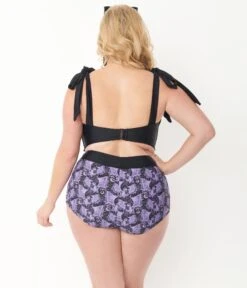 Unique Vintage Plus Size Purple Lacy Bats Mrs Cooper Swim Bottoms -New Dress Store unique vintage plus size purple lacy bats mrs cooper swim bottoms 829485