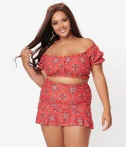 Unique Vintage Plus Size Red Bandana Print Alice Swim Skirt 10 Unique Vintage Plus Size Red Bandana Print Alice Swim Skirt -New Dress Store unique vintage plus size red bandana print alice swim skirt 831741