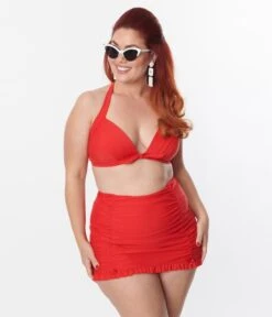 Unique Vintage Plus Size Red Drawstring Ruffle Skirt 8 Unique Vintage Plus Size Red Drawstring Ruffle Skirt -New Dress Store unique vintage plus size red drawstring ruffle skirt 745039
