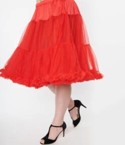 Unique Vintage Plus Size Red Retro Style Ruffled Petticoat -New Dress Store unique vintage plus size red retro style ruffled petticoat 559998