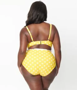 Unique Vintage Plus Size Yellow & White Polka Dot Cape May Swim Bottoms 8 Unique Vintage Plus Size Yellow & White Polka Dot Cape May Swim Bottoms -New Dress Store unique vintage plus size yellow white polka dot cape may swim bottoms 269066