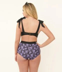 Unique Vintage Purple Lacy Bats Mrs Cooper Swim Bottoms -New Dress Store unique vintage purple lacy bats mrs cooper swim bottoms 299000