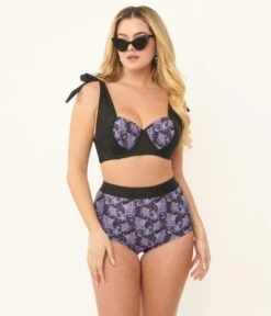 Unique Vintage Purple Lacy Bats Mrs Cooper Swim Bottoms -New Dress Store unique vintage purple lacy bats mrs cooper swim bottoms 787407